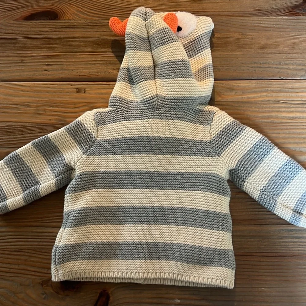 Baby Gap Monster Knit Cotton Sweater Hoodie 0-3 mo
